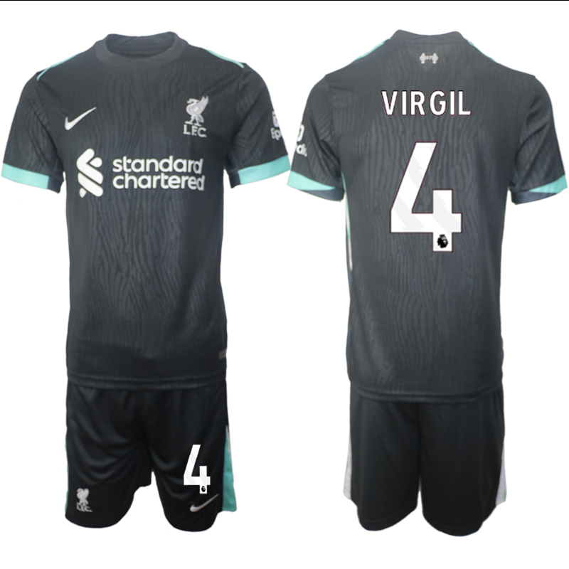 Men 2024-2025 Club Liverpool away Black #4 Soccer Jersey